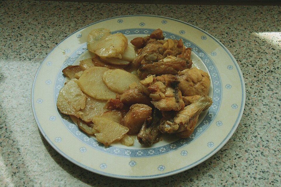 Pollo asado al ajillo